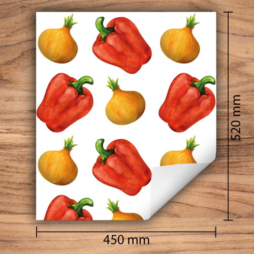 Mata ochronna na kuchenkę indukcyjną 45x52 cm - Mata antypoślizgowa na blat - Płyta ochronna zwijana - Dekoracja do kuchni - Więcej miejsca - Papryka czerwona