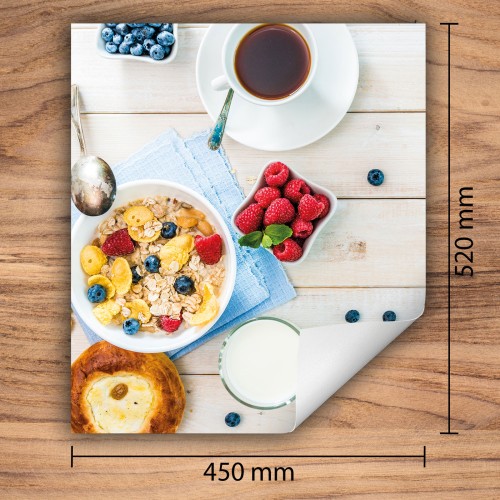Mata ochronna na kuchenkę indukcyjną 45x52 cm - Mata antypoślizgowa na blat - Płyta ochronna zwijana - Dekoracja do kuchni - Więcej miejsca - Drewno Żywność