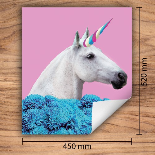 Mata ochronna na kuchenkę indukcyjną 45x52 cm - Mata antypoślizgowa na blat - Płyta ochronna zwijana - Dekoracja do kuchni - Więcej miejsca - Róża jednorożec