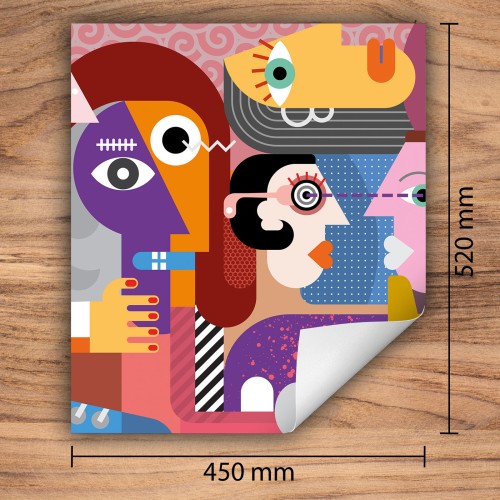 Mata ochronna na kuchenkę indukcyjną 45x52 cm - Mata antypoślizgowa na blat - Płyta ochronna zwijana - Dekoracja do kuchni - Więcej miejsca - Pop Art. Kolorowa