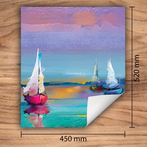 Mata ochronna na kuchenkę indukcyjną 45x52 cm - Mata antypoślizgowa na blat - Płyta ochronna zwijana - Dekoracja do kuchni - Więcej miejsca - Kolorowa łodzie