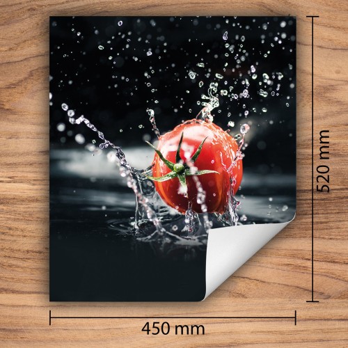 Mata ochronna na kuchenkę indukcyjną 45x52 cm - Mata antypoślizgowa na blat - Płyta ochronna zwijana - Dekoracja do kuchni - Więcej miejsca - Pomidor czarna