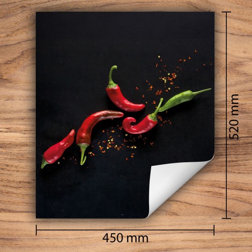 Mata ochronna na kuchenkę indukcyjną 45x52 cm - Mata antypoślizgowa na blat - Płyta ochronna zwijana - Dekoracja do kuchni - Więcej miejsca - Chilli Czarna
