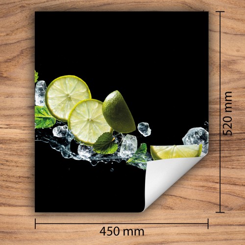 Mata ochronna na kuchenkę indukcyjną 45x52 cm - Mata antypoślizgowa na blat - Płyta ochronna zwijana - Dekoracja do kuchni - Więcej miejsca - Czarna limonka