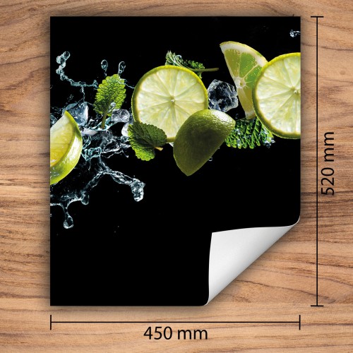 Mata ochronna na kuchenkę indukcyjną 45x52 cm - Mata antypoślizgowa na blat - Płyta ochronna zwijana - Dekoracja do kuchni - Więcej miejsca - Limonka Czarna