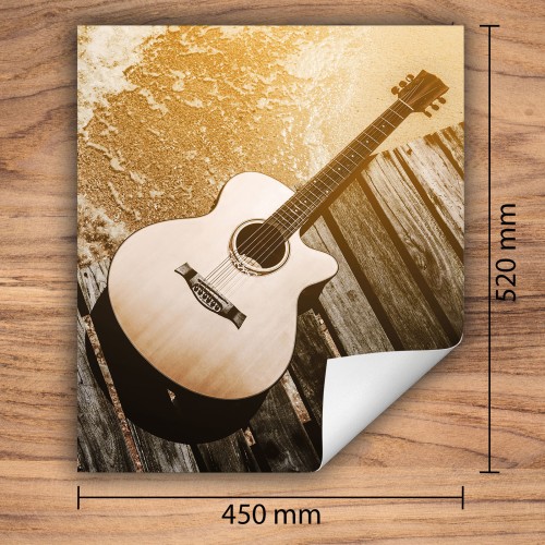 Mata ochronna na kuchenkę indukcyjną 45x52 cm - Mata antypoślizgowa na blat - Płyta ochronna zwijana - Dekoracja do kuchni - Więcej miejsca - Gitara Drewno