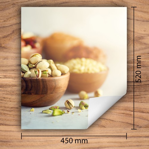 Mata ochronna na kuchenkę indukcyjną 45x52 cm - Mata antypoślizgowa na blat - Płyta ochronna zwijana - Dekoracja do kuchni - Więcej miejsca - Pistacje Jedzenie
