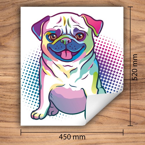 Mata ochronna na kuchenkę indukcyjną 45x52 cm - Mata antypoślizgowa na blat - Płyta ochronna zwijana - Dekoracja do kuchni - Więcej miejsca - Pies Biała
