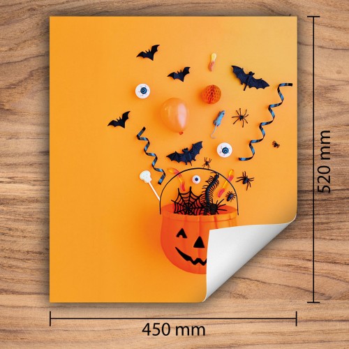 Mata ochronna na kuchenkę indukcyjną 45x52 cm - Mata antypoślizgowa na blat - Płyta ochronna zwijana - Dekoracja do kuchni - Więcej miejsca - Pomarańcz Halloween
