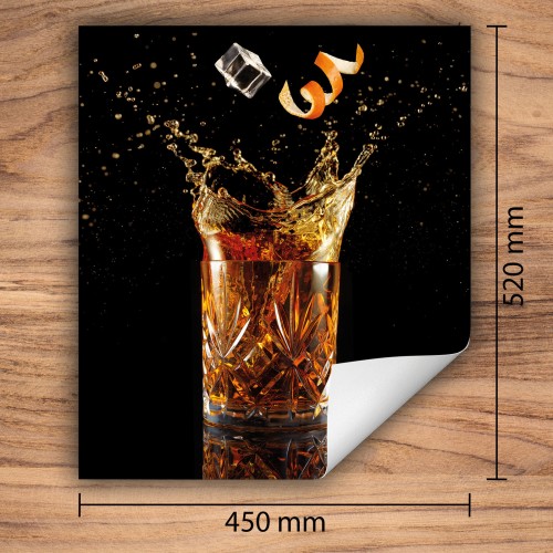 Mata ochronna na kuchenkę indukcyjną 45x52 cm - Mata antypoślizgowa na blat - Płyta ochronna zwijana - Dekoracja do kuchni - Więcej miejsca - Whisky Czarna