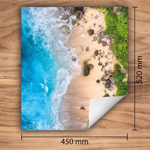 Mata ochronna na kuchenkę indukcyjną 45x52 cm - Mata antypoślizgowa na blat - Płyta ochronna zwijana - Dekoracja do kuchni - Więcej miejsca - Plaża Morze