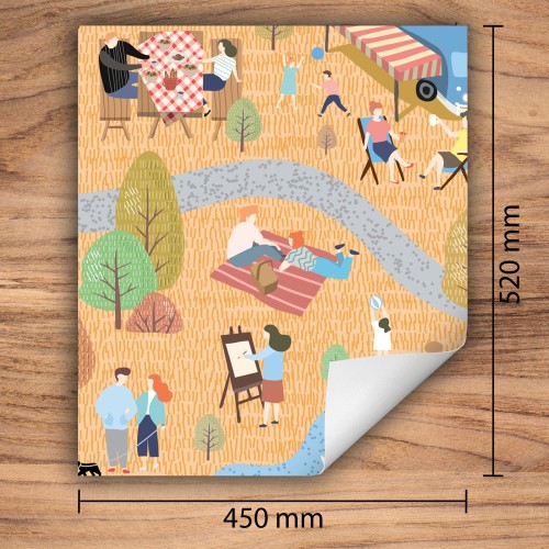 Mata ochronna na kuchenkę indukcyjną 45x52 cm - Mata antypoślizgowa na blat - Płyta ochronna zwijana - Dekoracja do kuchni - Więcej miejsca - Jesień park