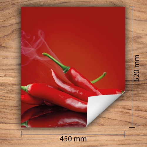 Mata ochronna na kuchenkę indukcyjną 45x52 cm - Mata antypoślizgowa na blat - Płyta ochronna zwijana - Dekoracja do kuchni - Więcej miejsca - Chili Czerwona