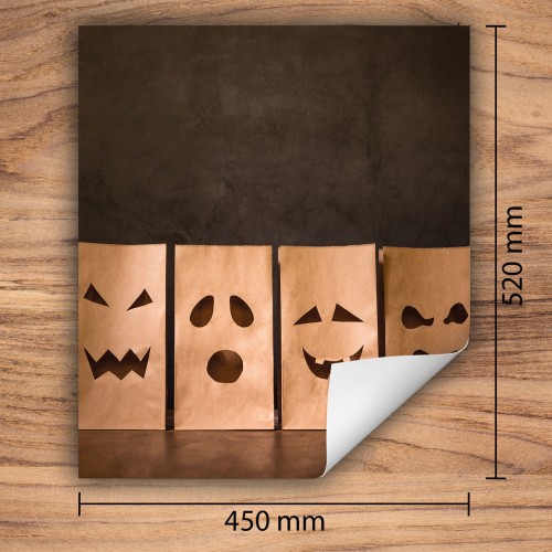Mata ochronna na kuchenkę indukcyjną 45x52 cm - Mata antypoślizgowa na blat - Płyta ochronna zwijana - Dekoracja do kuchni - Więcej miejsca - Halloween Brąz
