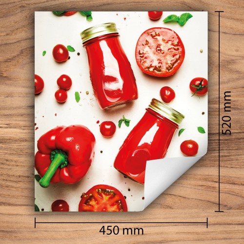 Mata ochronna na kuchenkę indukcyjną 45x52 cm - Mata antypoślizgowa na blat - Płyta ochronna zwijana - Dekoracja do kuchni - Więcej miejsca - Papryka Czerwona