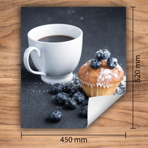 Mata ochronna na kuchenkę indukcyjną 45x52 cm - Mata antypoślizgowa na blat - Płyta ochronna zwijana - Dekoracja do kuchni - Więcej miejsca - Ciasto jagodowe