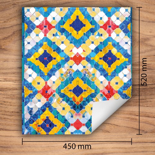 Mata ochronna na kuchenkę indukcyjną 45x52 cm - Mata antypoślizgowa na blat - Płyta ochronna zwijana - Dekoracja do kuchni - Więcej miejsca - Mozaika kolorowa