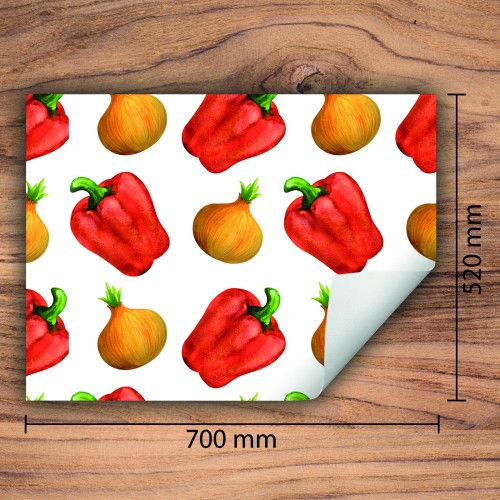 Mata ochronna na kuchenkę indukcyjną 70x52 cm - Mata antypoślizgowa na blat - Płyta ochronna zwijana - Dekoracja do kuchni - Więcej miejsca - Papryka czerwona
