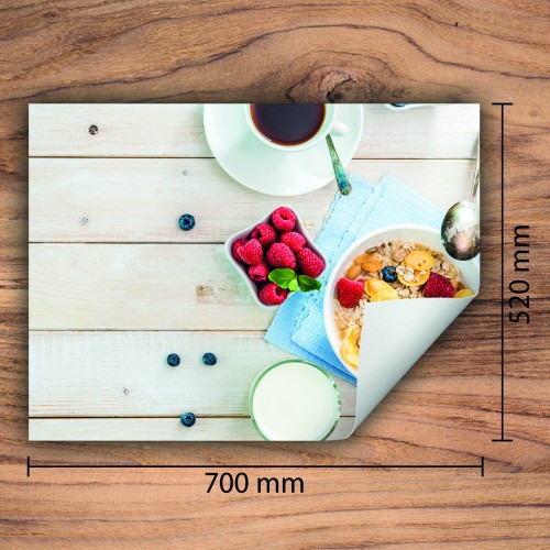 Mata ochronna na kuchenkę indukcyjną 70x52 cm - Mata antypoślizgowa na blat - Płyta ochronna zwijana - Dekoracja do kuchni - Więcej miejsca - Drewno Żywność