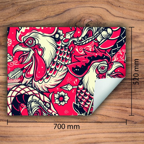 Mata ochronna na kuchenkę indukcyjną 70x52 cm - Mata antypoślizgowa na blat - Płyta ochronna zwijana - Dekoracja do kuchni - Więcej miejsca - Czerwona zwierzęta