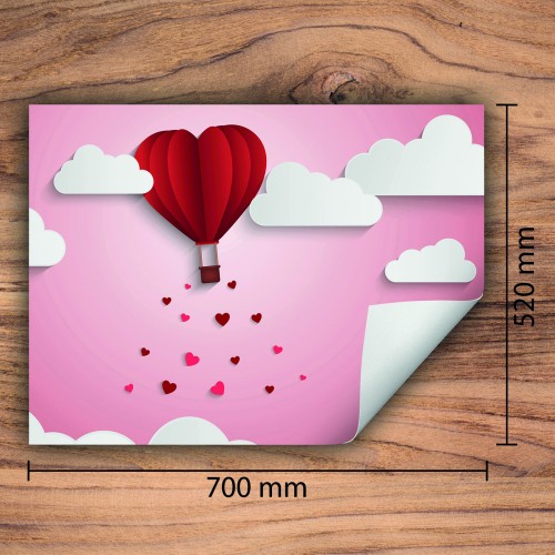Mata ochronna na kuchenkę indukcyjną 70x52 cm - Mata antypoślizgowa na blat - Płyta ochronna zwijana - Dekoracja do kuchni - Więcej miejsca - Różowa serce