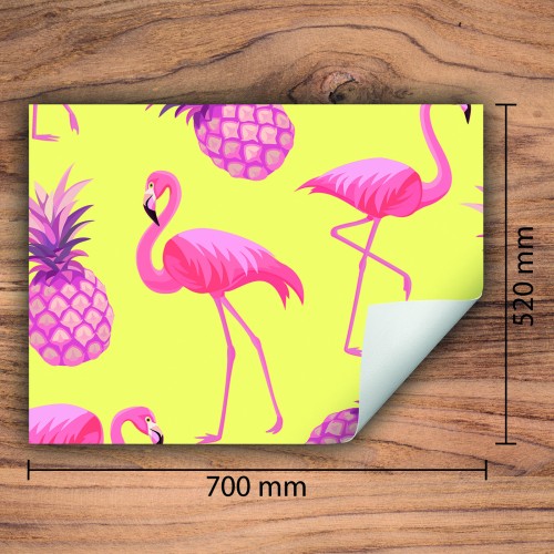 Mata ochronna na kuchenkę indukcyjną 70x52 cm - Mata antypoślizgowa na blat - Płyta ochronna zwijana - Dekoracja do kuchni - Więcej miejsca - Żółta flaming