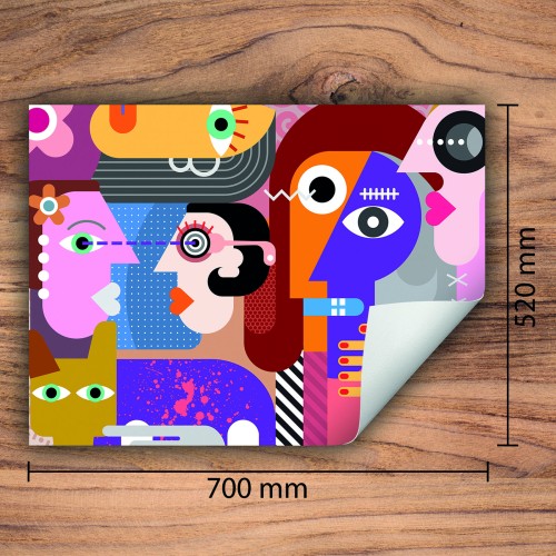 Mata ochronna na kuchenkę indukcyjną 70x52 cm - Mata antypoślizgowa na blat - Płyta ochronna zwijana - Dekoracja do kuchni - Więcej miejsca - Pop Art. Kolorowa