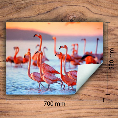 Mata ochronna na kuchenkę indukcyjną 70x52 cm - Mata antypoślizgowa na blat - Płyta ochronna zwijana - Dekoracja do kuchni - Więcej miejsca - Różowa flaming