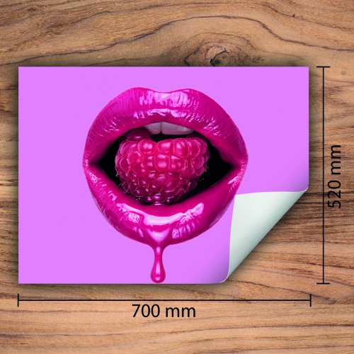 Mata ochronna na kuchenkę indukcyjną 70x52 cm - Mata antypoślizgowa na blat - Płyta ochronna zwijana - Dekoracja do kuchni - Więcej miejsca - Różowe usta