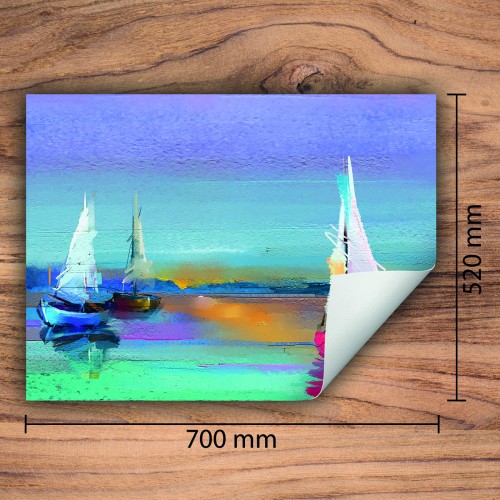 Mata ochronna na kuchenkę indukcyjną 70x52 cm - Mata antypoślizgowa na blat - Płyta ochronna zwijana - Dekoracja do kuchni - Więcej miejsca - Kolorowa łodzie