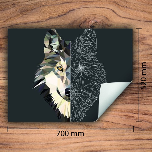 Mata ochronna na kuchenkę indukcyjną 70x52 cm - Mata antypoślizgowa na blat - Płyta ochronna zwijana - Dekoracja do kuchni - Więcej miejsca - Wilk szara