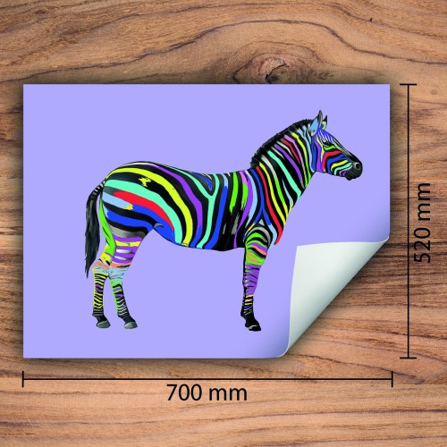 Mata ochronna na kuchenkę indukcyjną 70x52 cm - Mata antypoślizgowa na blat - Płyta ochronna zwijana - Dekoracja do kuchni - Więcej miejsca - Zebra Fioletowa