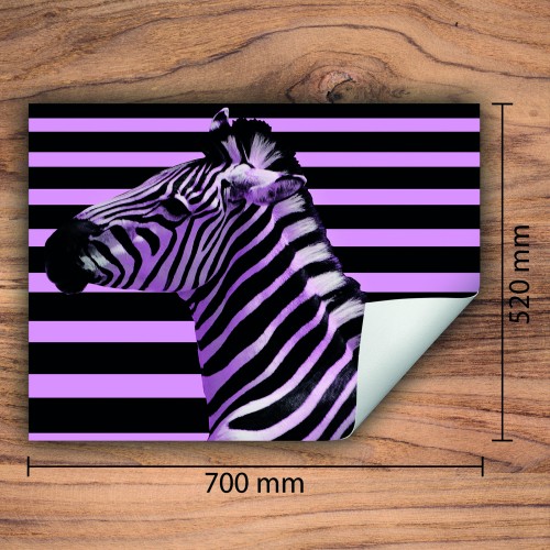 Mata ochronna na kuchenkę indukcyjną 70x52 cm - Mata antypoślizgowa na blat - Płyta ochronna zwijana - Dekoracja do kuchni - Więcej miejsca - Fioletowa zebra