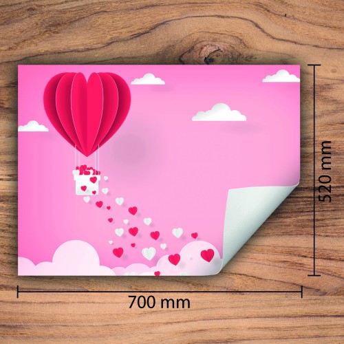 Mata ochronna na kuchenkę indukcyjną 70x52 cm - Mata antypoślizgowa na blat - Płyta ochronna zwijana - Dekoracja do kuchni - Więcej miejsca - Róża serce