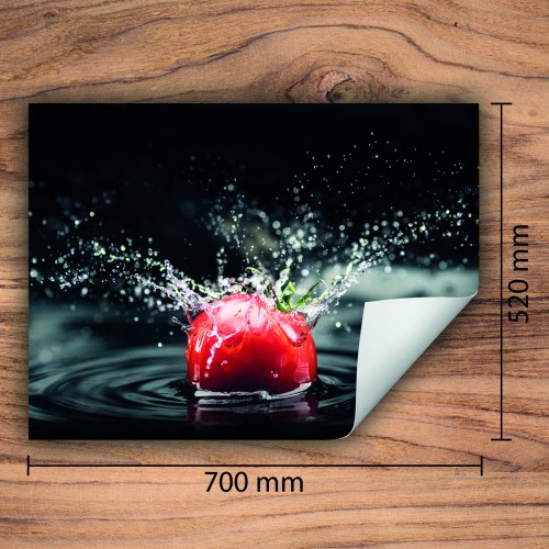 Mata ochronna na kuchenkę indukcyjną 70x52 cm - Mata antypoślizgowa na blat - Płyta ochronna zwijana - Dekoracja do kuchni - Więcej miejsca - Czarna pomidor
