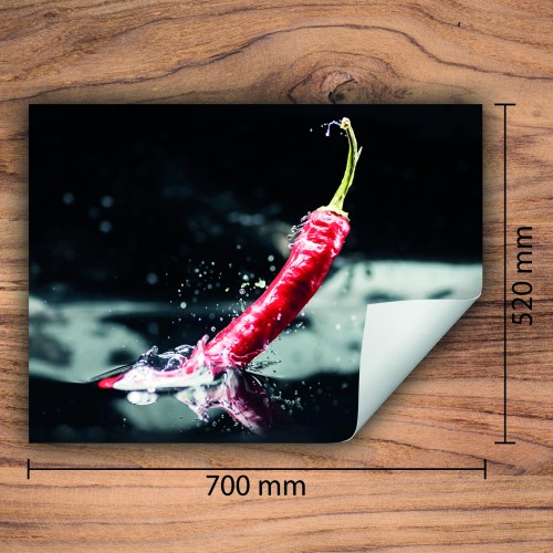 Mata ochronna na kuchenkę indukcyjną 70x52 cm - Mata antypoślizgowa na blat - Płyta ochronna zwijana - Dekoracja do kuchni - Więcej miejsca - Chilli Czarny