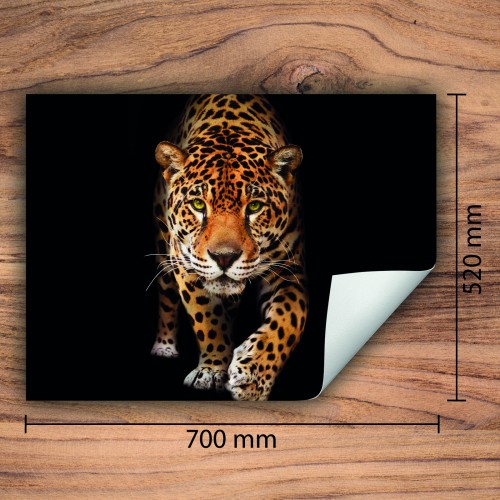 Mata ochronna na kuchenkę indukcyjną 70x52 cm - Mata antypoślizgowa na blat - Płyta ochronna zwijana - Dekoracja do kuchni - Więcej miejsca - Czarna Jaguar