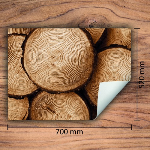 Mata ochronna na kuchenkę indukcyjną 70x52 cm - Mata antypoślizgowa na blat - Płyta ochronna zwijana - Dekoracja do kuchni - Więcej miejsca - Drewno Brązowa