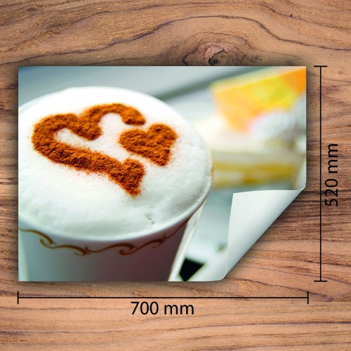 Mata ochronna na kuchenkę indukcyjną 70x52 cm - Mata antypoślizgowa na blat - Płyta ochronna zwijana - Dekoracja do kuchni - Więcej miejsca - Kawa Serce