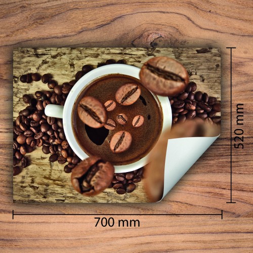 Mata ochronna na kuchenkę indukcyjną 70x52 cm - Mata antypoślizgowa na blat - Płyta ochronna zwijana - Dekoracja do kuchni - Więcej miejsca - Kawa brązowa