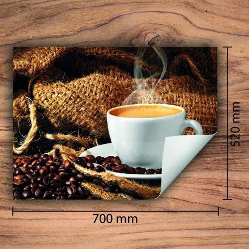 Mata ochronna na kuchenkę indukcyjną 70x52 cm - Mata antypoślizgowa na blat - Płyta ochronna zwijana - Dekoracja do kuchni - Więcej miejsca - Kawa brązowa