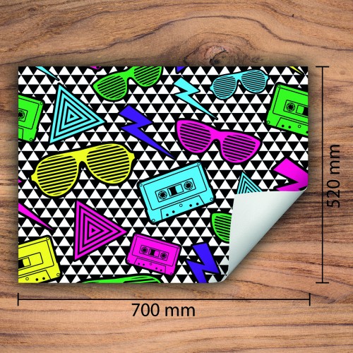 Mata ochronna na kuchenkę indukcyjną 70x52 cm - Mata antypoślizgowa na blat - Płyta ochronna zwijana - Dekoracja do kuchni - Więcej miejsca - Pop Art. Kolorowa