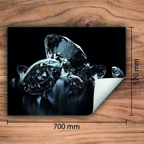 Mata ochronna na kuchenkę indukcyjną 70x52 cm - Mata antypoślizgowa na blat - Płyta ochronna zwijana - Dekoracja do kuchni - Więcej miejsca - Czarna diamenty