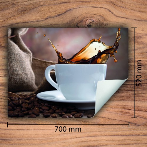 Mata ochronna na kuchenkę indukcyjną 70x52 cm - Mata antypoślizgowa na blat - Płyta ochronna zwijana - Dekoracja do kuchni - Więcej miejsca - Kawa Brązowa