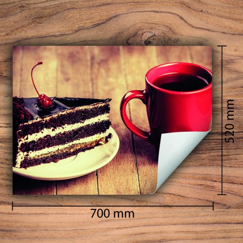 Mata ochronna na kuchenkę indukcyjną 70x52 cm - Mata antypoślizgowa na blat - Płyta ochronna zwijana - Dekoracja do kuchni - Więcej miejsca - Drewno Ciasto