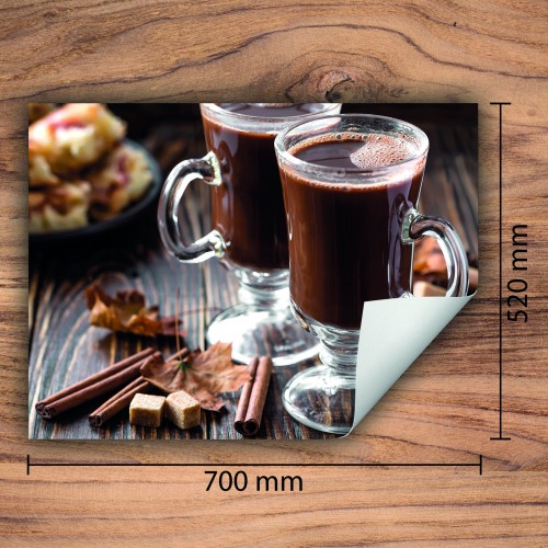 Mata ochronna na kuchenkę indukcyjną 70x52 cm - Mata antypoślizgowa na blat - Płyta ochronna zwijana - Dekoracja do kuchni - Więcej miejsca - Kawa Brązowa