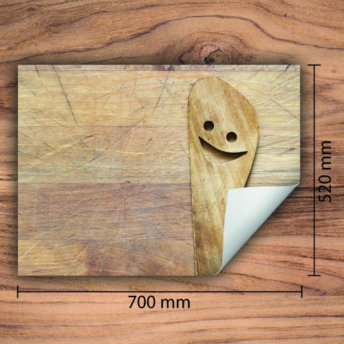 Mata ochronna na kuchenkę indukcyjną 70x52 cm - Mata antypoślizgowa na blat - Płyta ochronna zwijana - Dekoracja do kuchni - Więcej miejsca - Łyżka Drewno