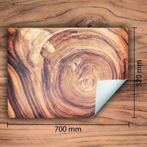 Mata ochronna na kuchenkę indukcyjną 70x52 cm - Mata antypoślizgowa na blat - Płyta ochronna zwijana - Dekoracja do kuchni - Więcej miejsca - Drewno Brązowa