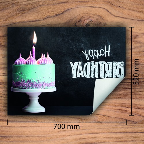 Mata ochronna na kuchenkę indukcyjną 70x52 cm - Mata antypoślizgowa na blat - Płyta ochronna zwijana - Dekoracja do kuchni - Więcej miejsca - Ciasto Urodziny