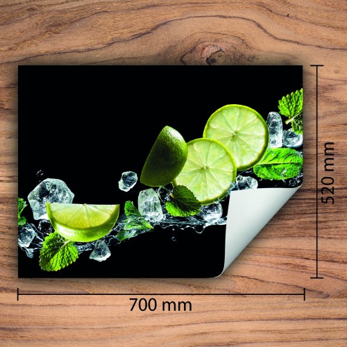 Mata ochronna na kuchenkę indukcyjną 70x52 cm - Mata antypoślizgowa na blat - Płyta ochronna zwijana - Dekoracja do kuchni - Więcej miejsca - Czarna limonka